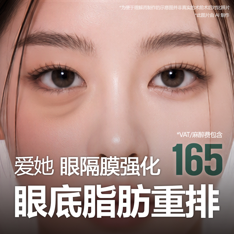 眼隔膜强化并保留卧蚕的眼底脂肪重排,改善黑眼圈